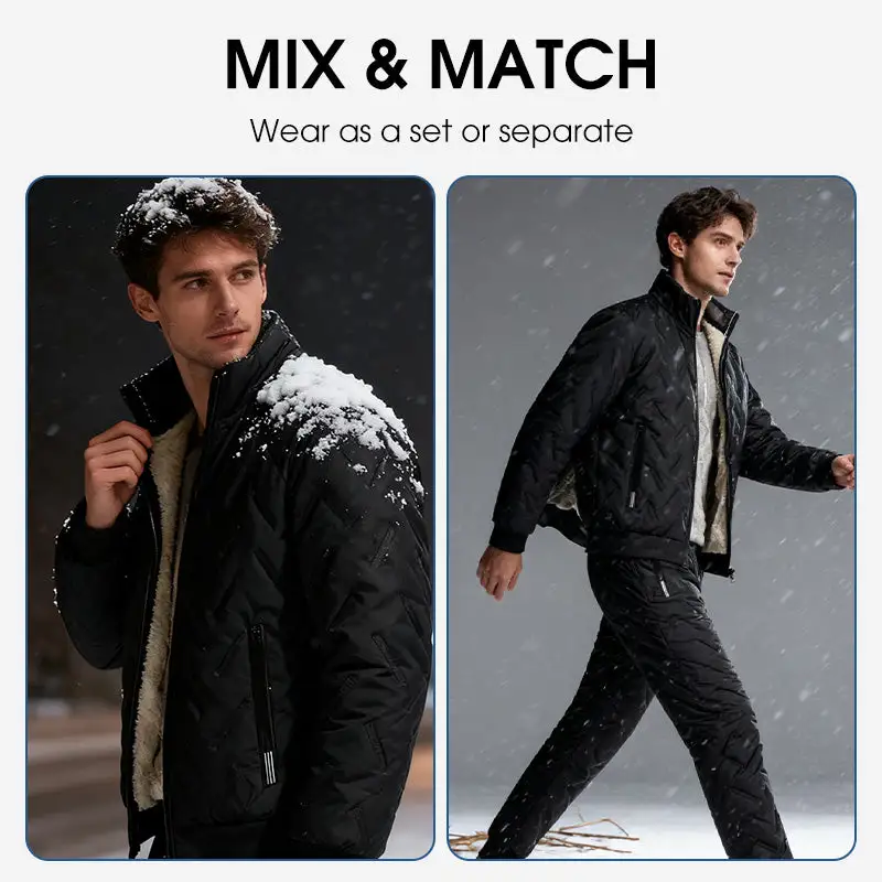 ⏰ 50% discount on season change - quality at half price!✨❄️ Men's Stylish Warm Jacket & Pants Two-Piece Set