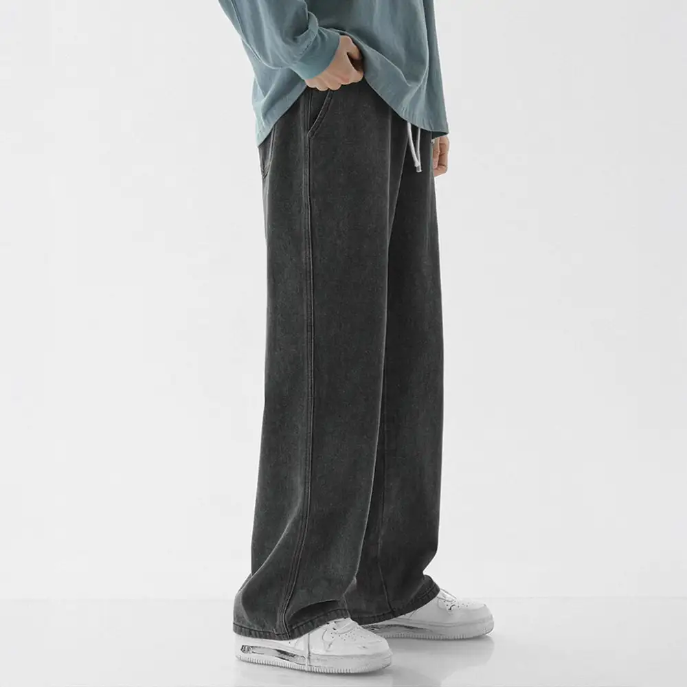 Relaxed Denim Wide Leg Pants