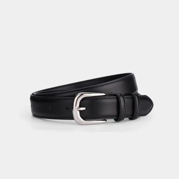 Relaxed Classic Leather Skinny Belt