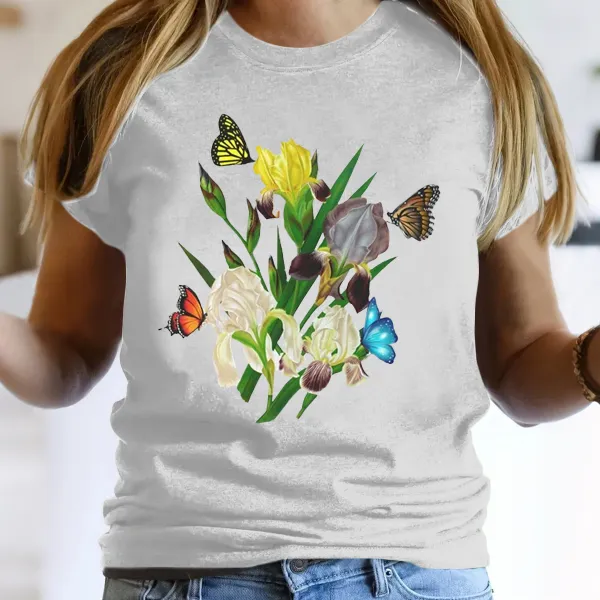 Beautiful Iris Floral T-Shirt