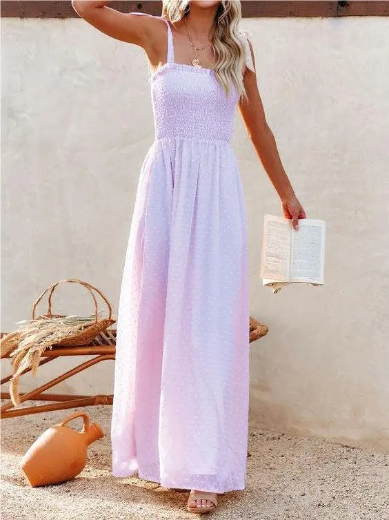 Lace-up Chiffon Dress