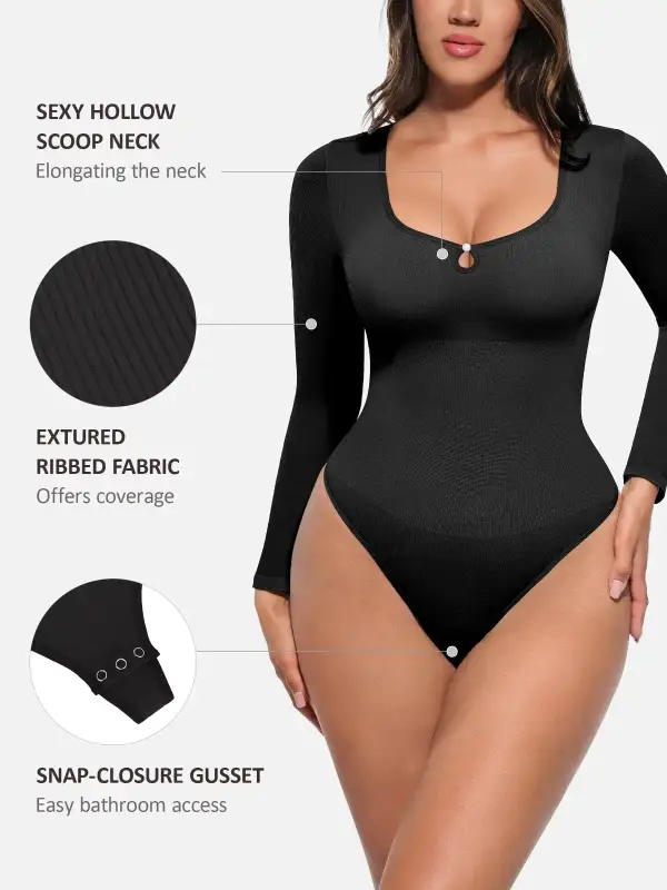 Seamless Ribbed Shaping Bodysuit