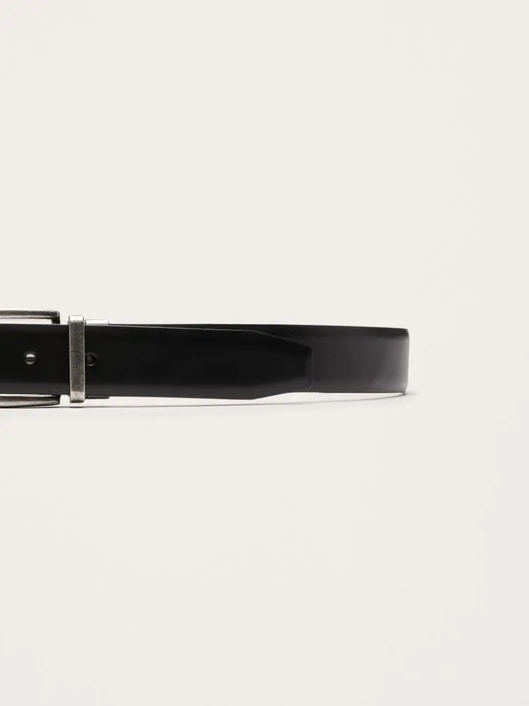 Double-Sided Leather Simple Black and Brown Men's Belt