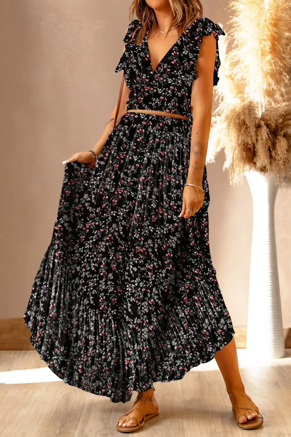 Maxi Floral Ruffle Set