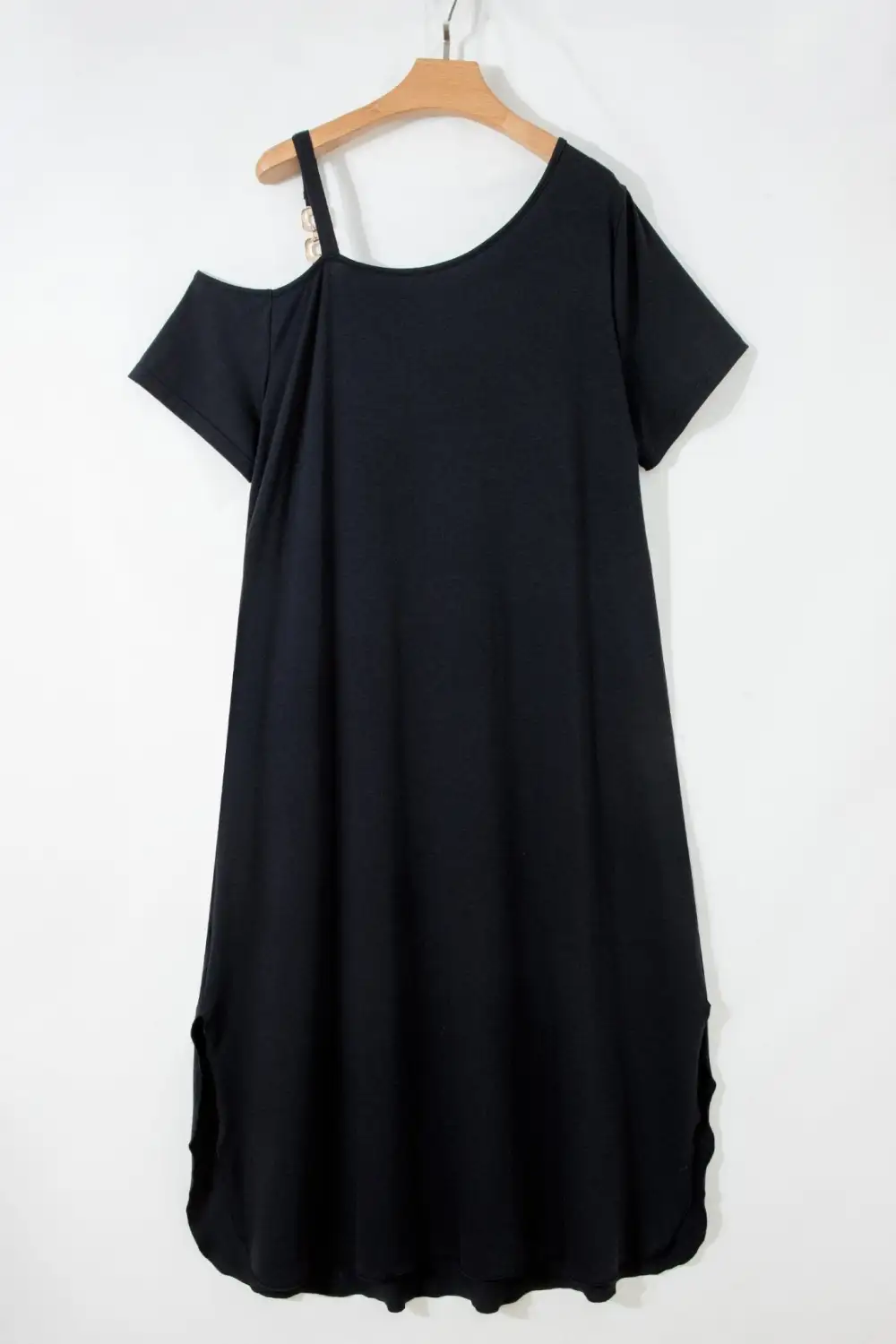 Short Sleeve Asymmetric Maxi Dress