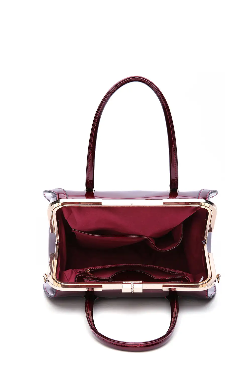 Modern Patent Leather Satchel Bag