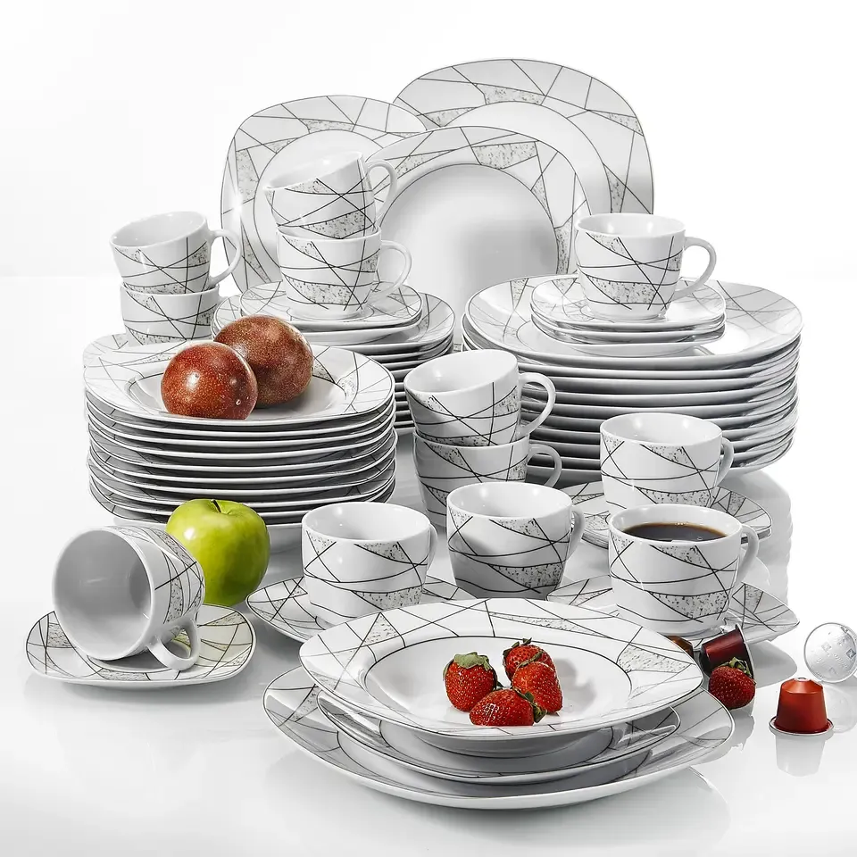 58pcs deluxe ceramic tableware set