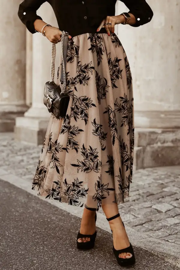 Chic Maxi Floral High Waist Skirt