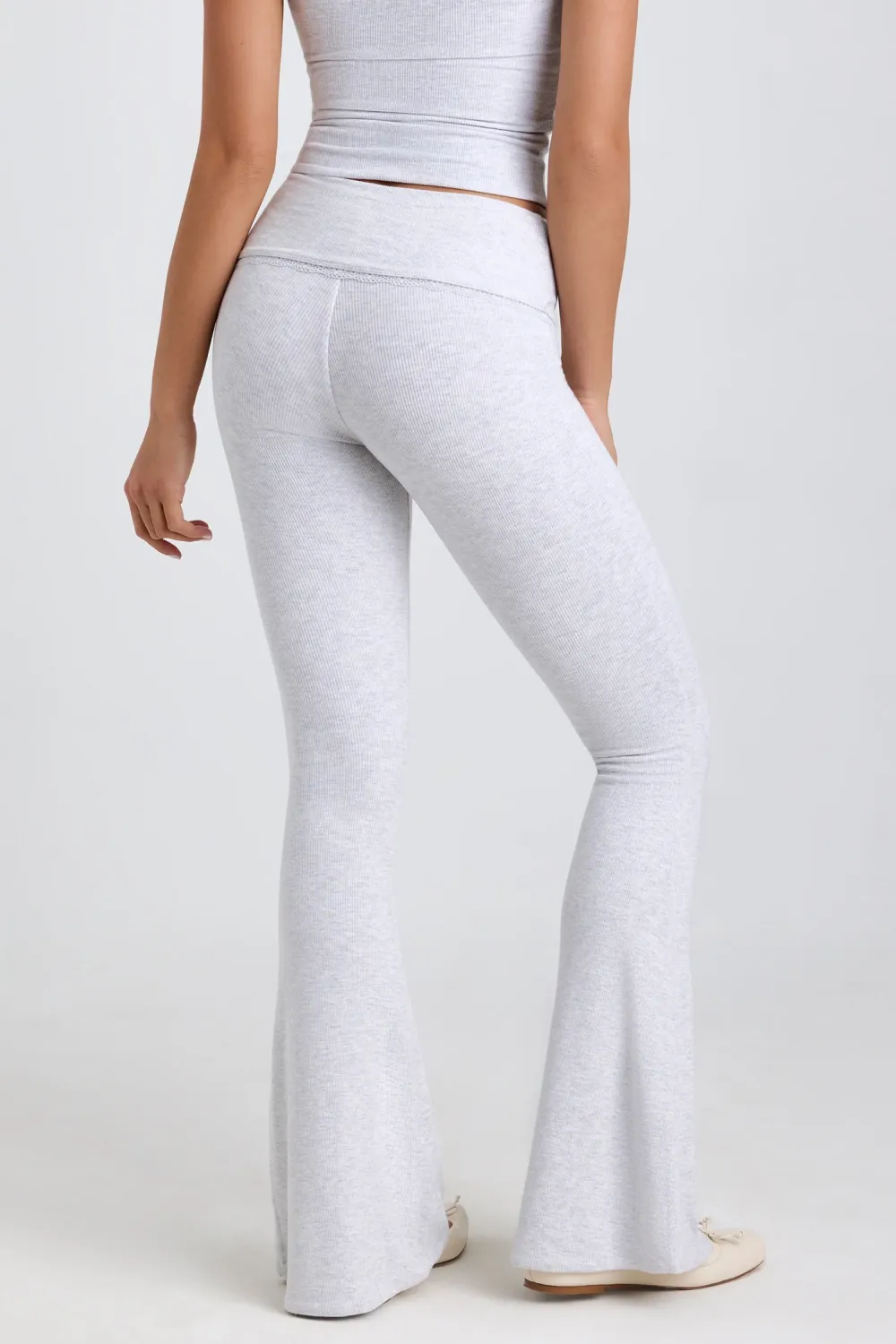 Creative Lace Trim Mid-Waist Women's Slim Trousers