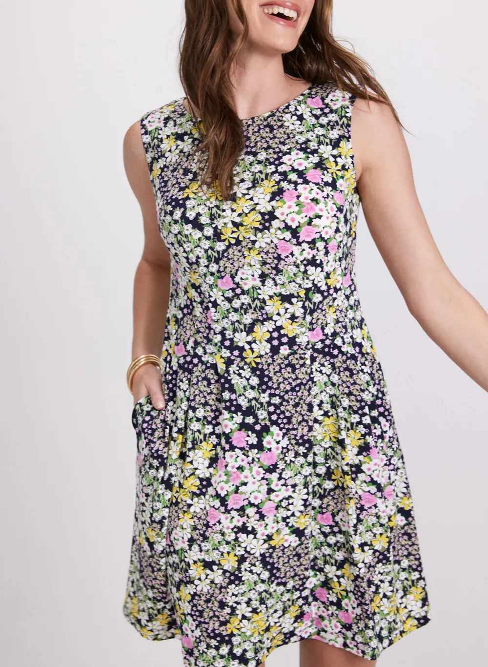 Multi-Color Floral Print Dress