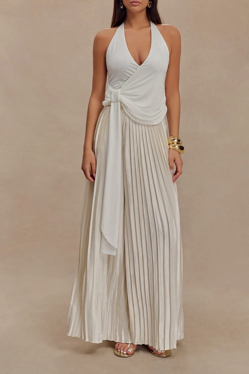 Plisse Wide Leg Pants