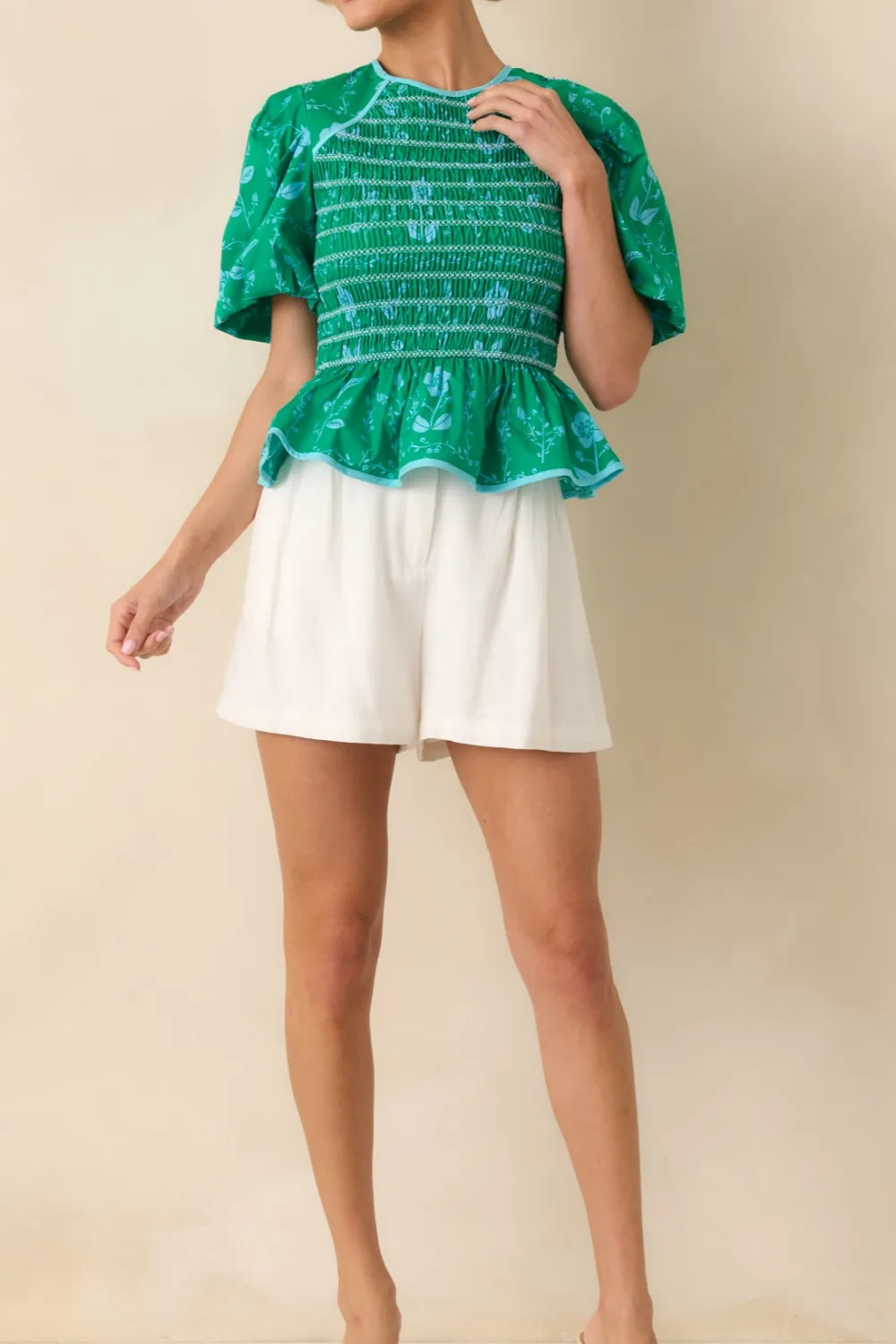 Linen Blend High Waisted Shorts