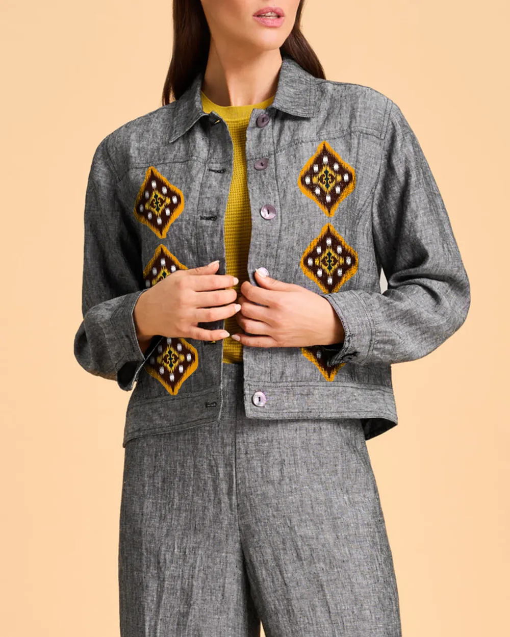 Timeless Linen Jacket - Charcoal