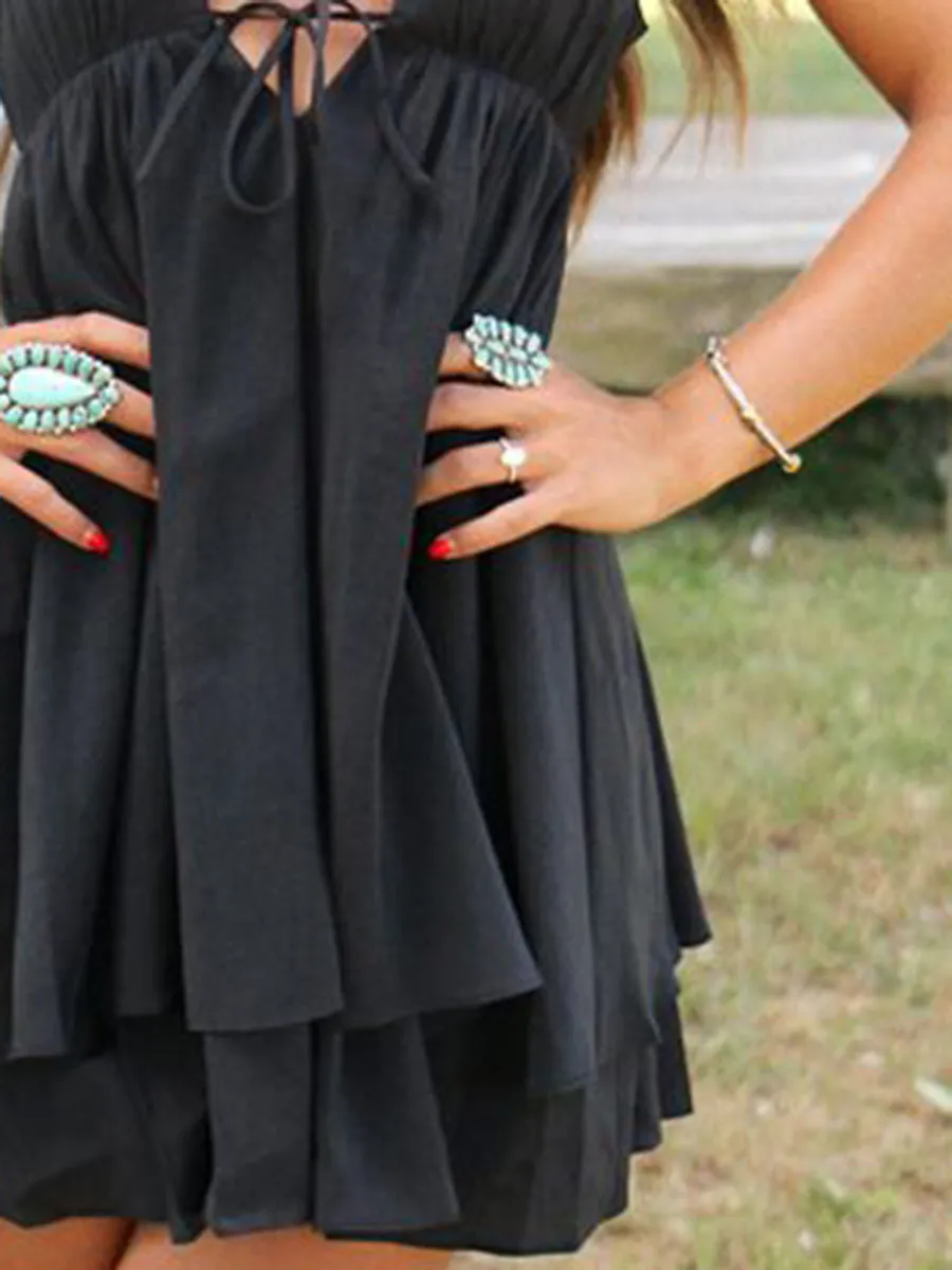 Black Ruffle Mini Dress