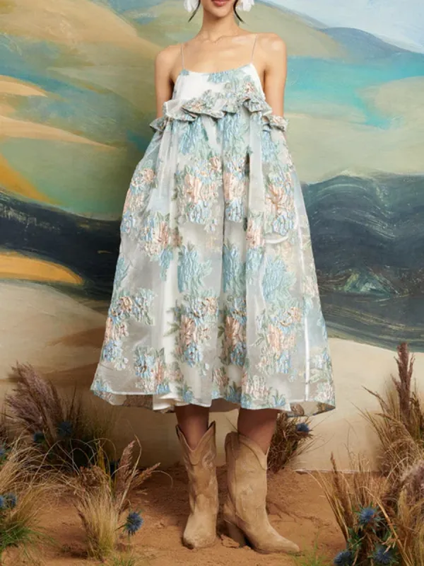 Flower Jacquard Dress