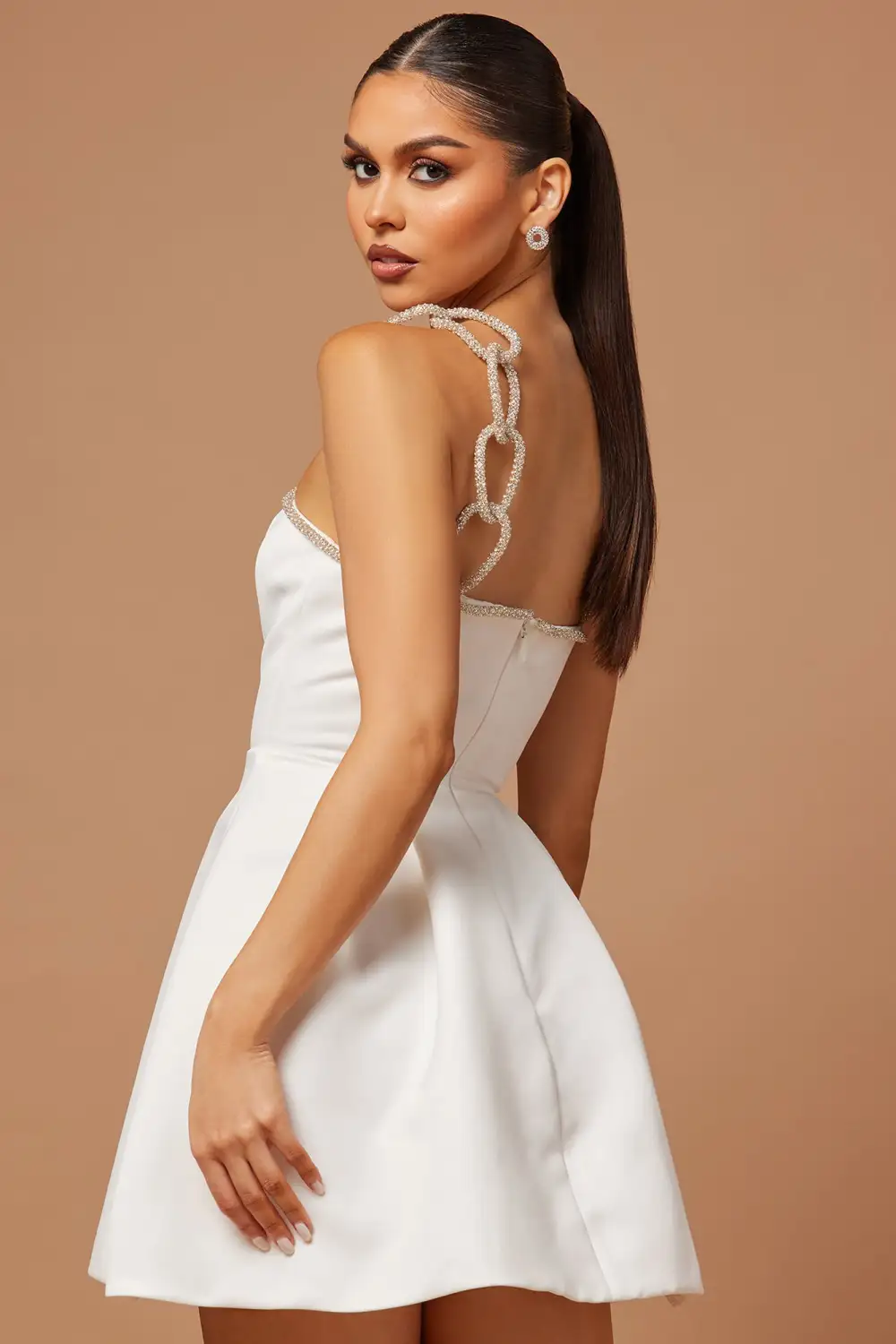 Sienna Fit And Flare Mini Dress - White