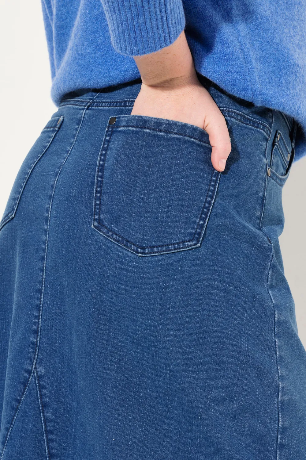Five Pocket Rolled Hem Skirt