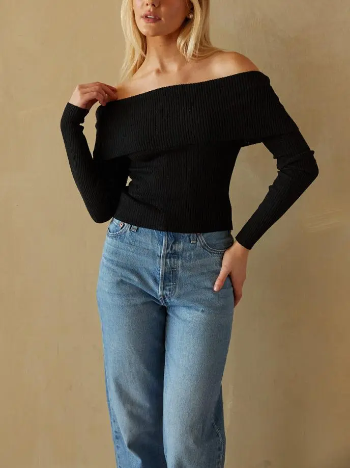 Off The Shoulder Knit Top