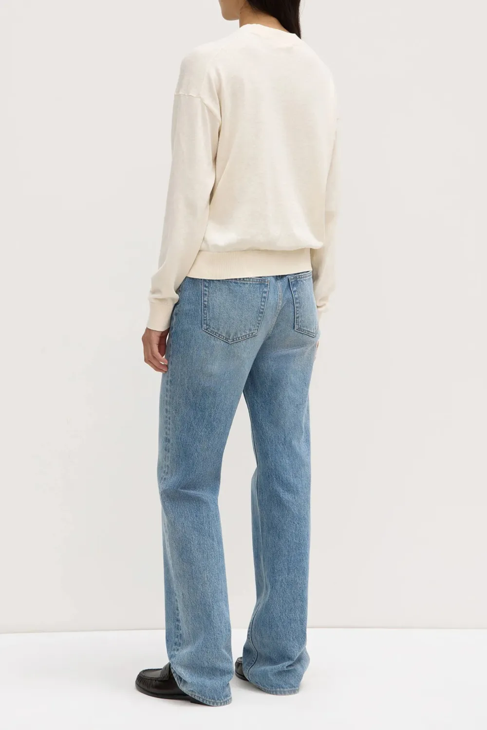 Round Neck Cotton Knit Sweater