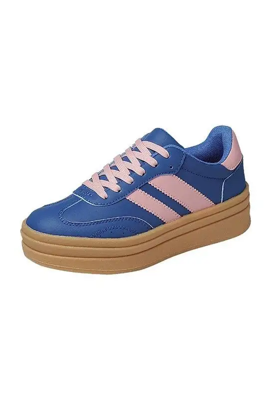 Topping Striped Platform Shoes