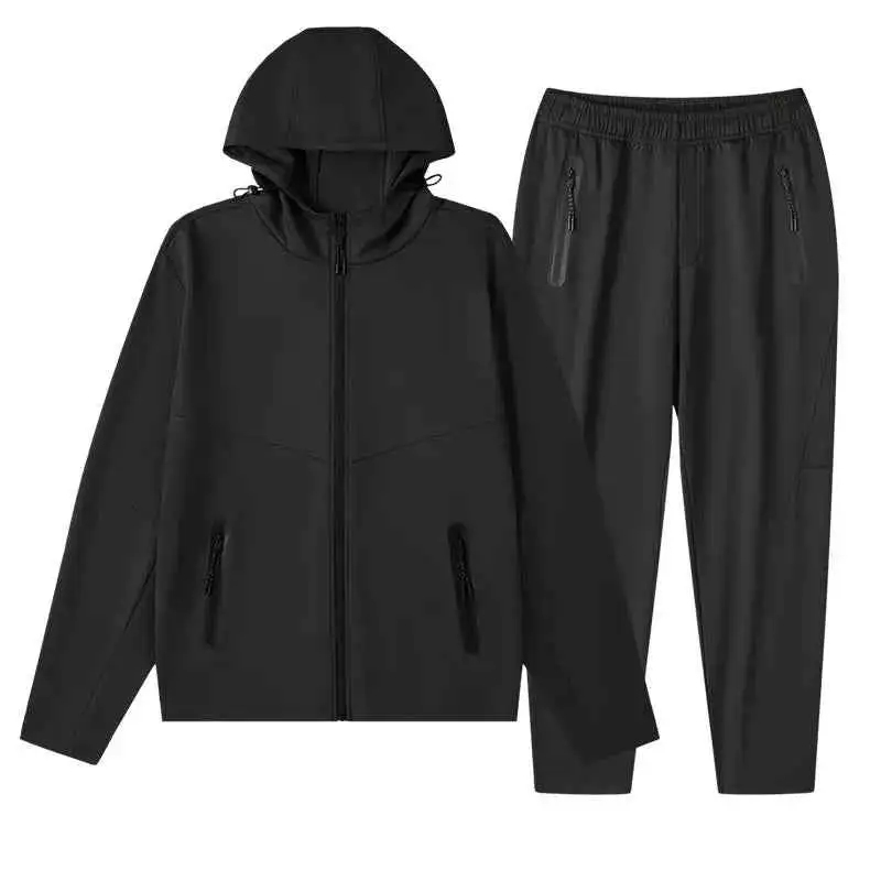 Drawstring Zip Up Hooded Top and Pants Set