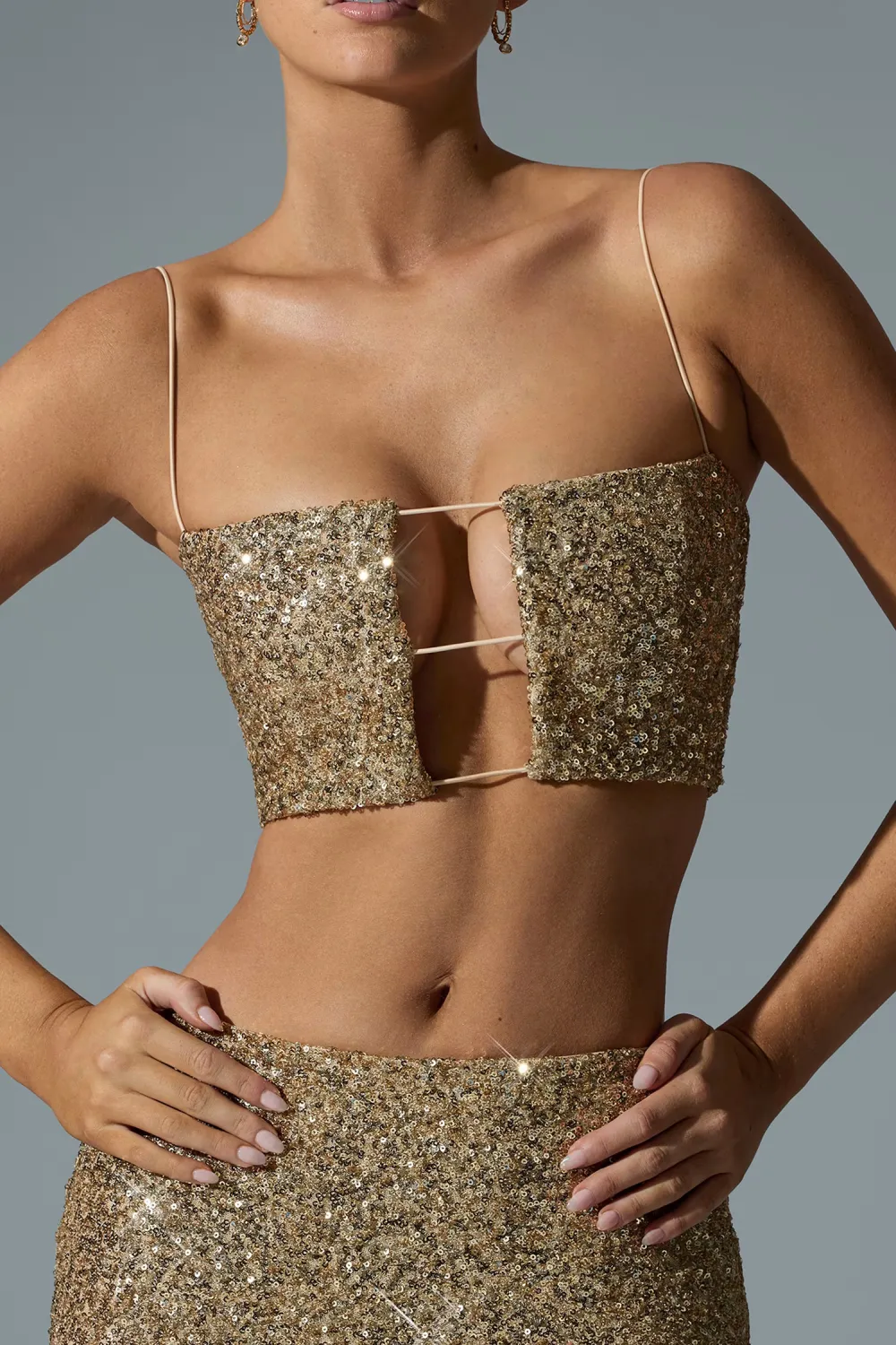 Versatile Square Neck Sequined Camisole