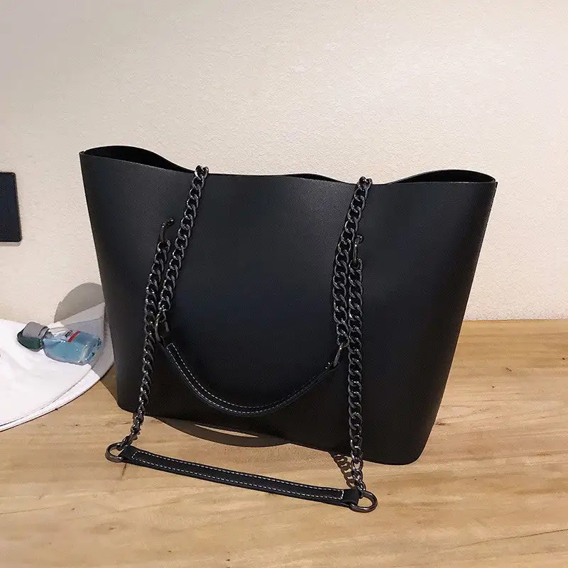 Structured Roomy Chain Strap Tote Bag