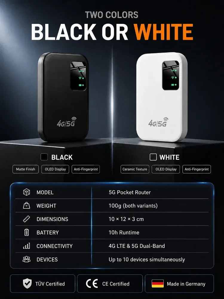 Blazing Fast 5G Pocket Hotspot | Zero Contracts | Connect 10 Devices Anywhere