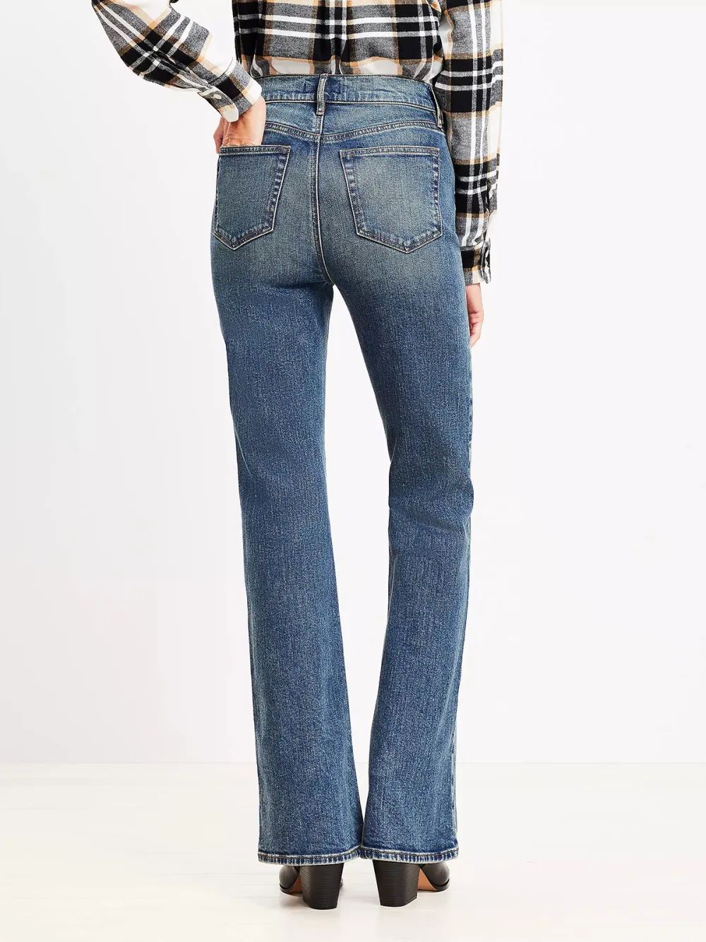 High Rise Slim Flare Jeans In Mid Vintage Wash