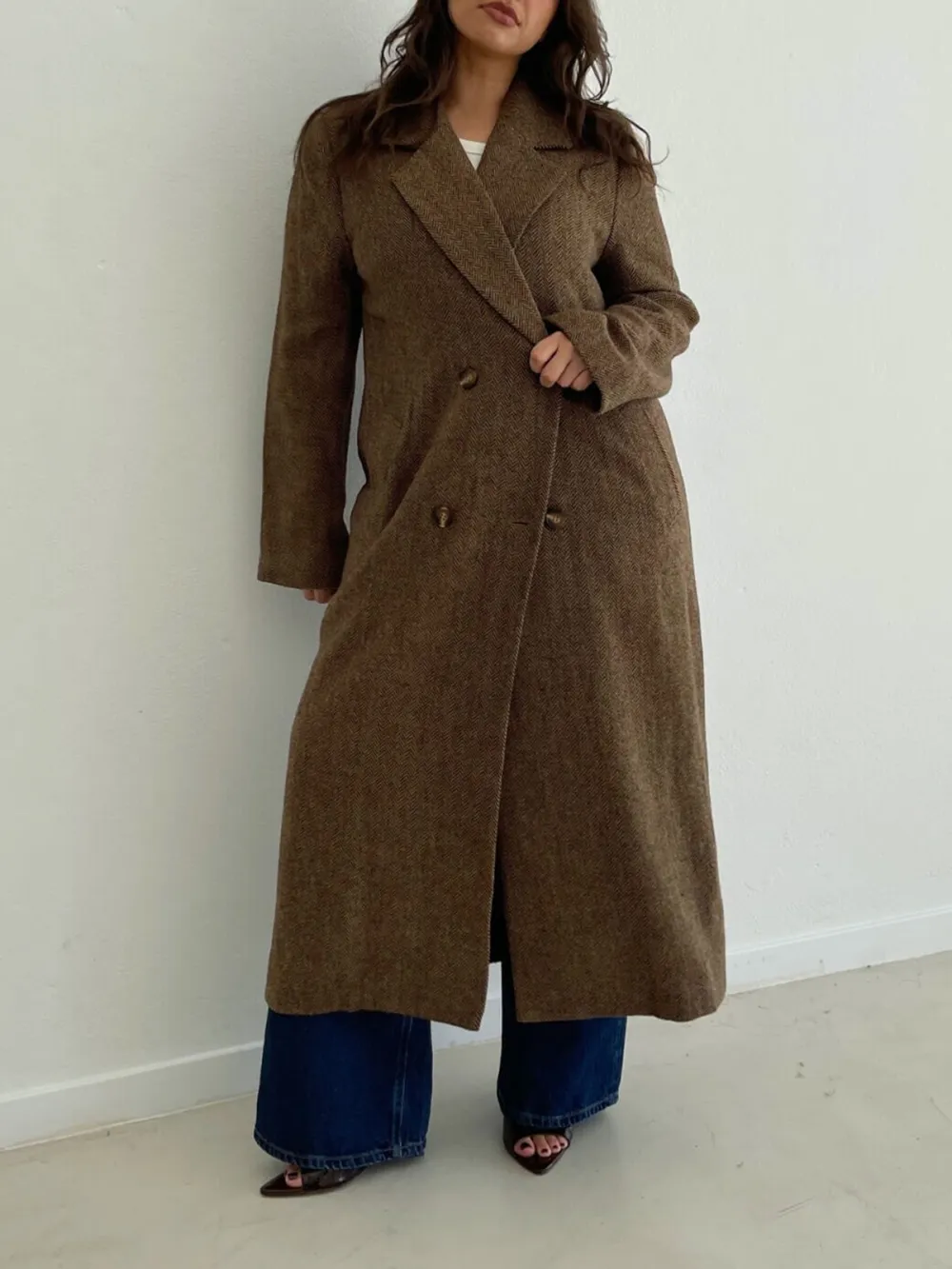 Double-Breasted Long Sleeve Coat
