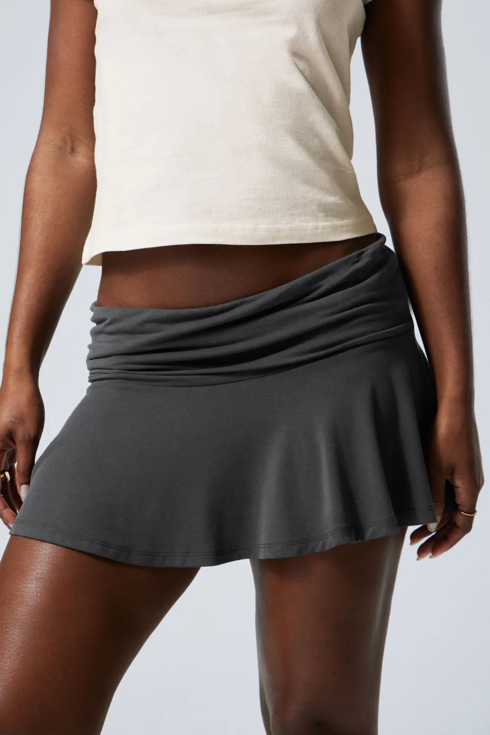 Ruched Low Rise Skirt