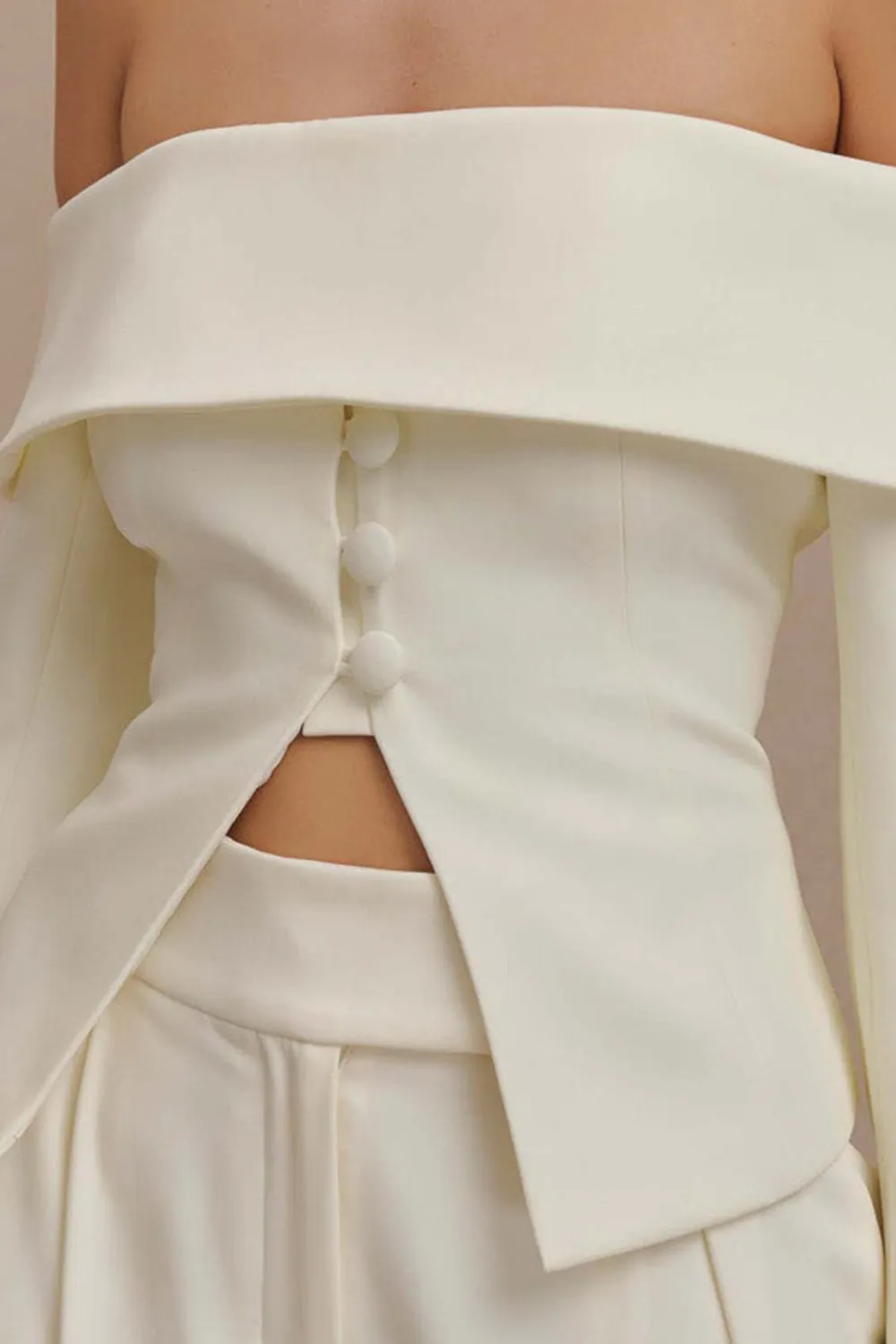 Slight Stretch Off Shoulder Jacket