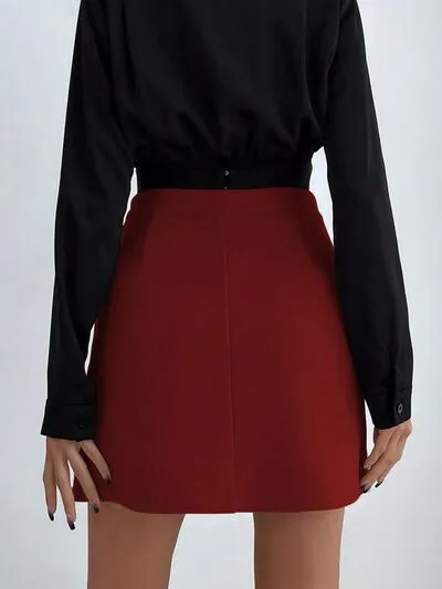 Buttoned Mini So She Skirt