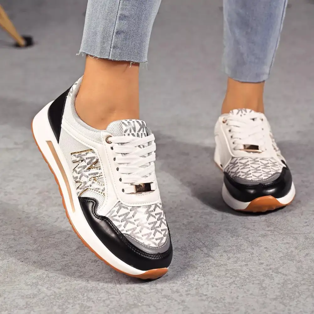 Modern Lace-Up Round Toe Sneakers
