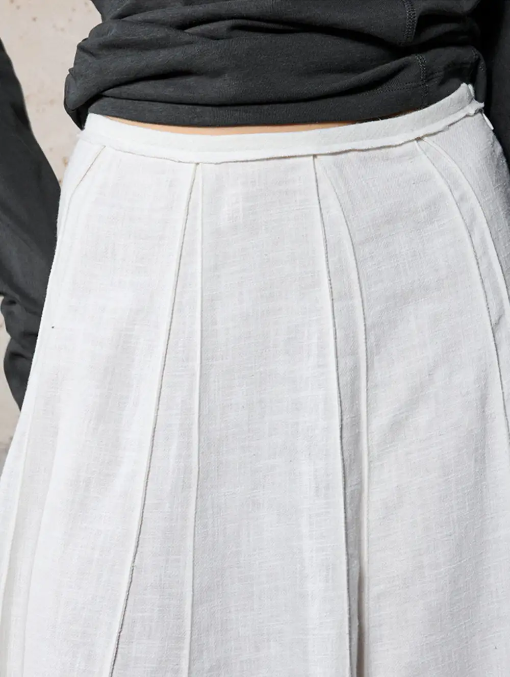 Cotton Linen Mermaid Midi Skirt