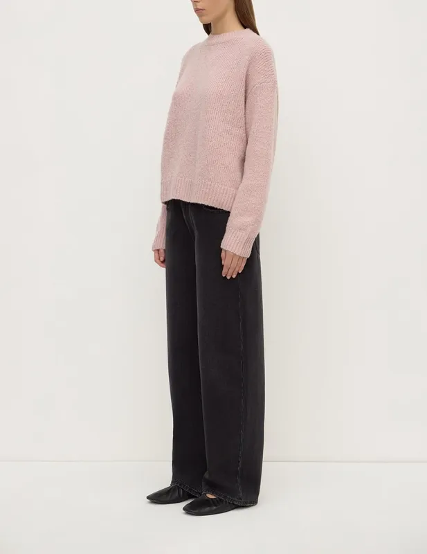 Blush Alpaca Blend Cropped Knit Sweater