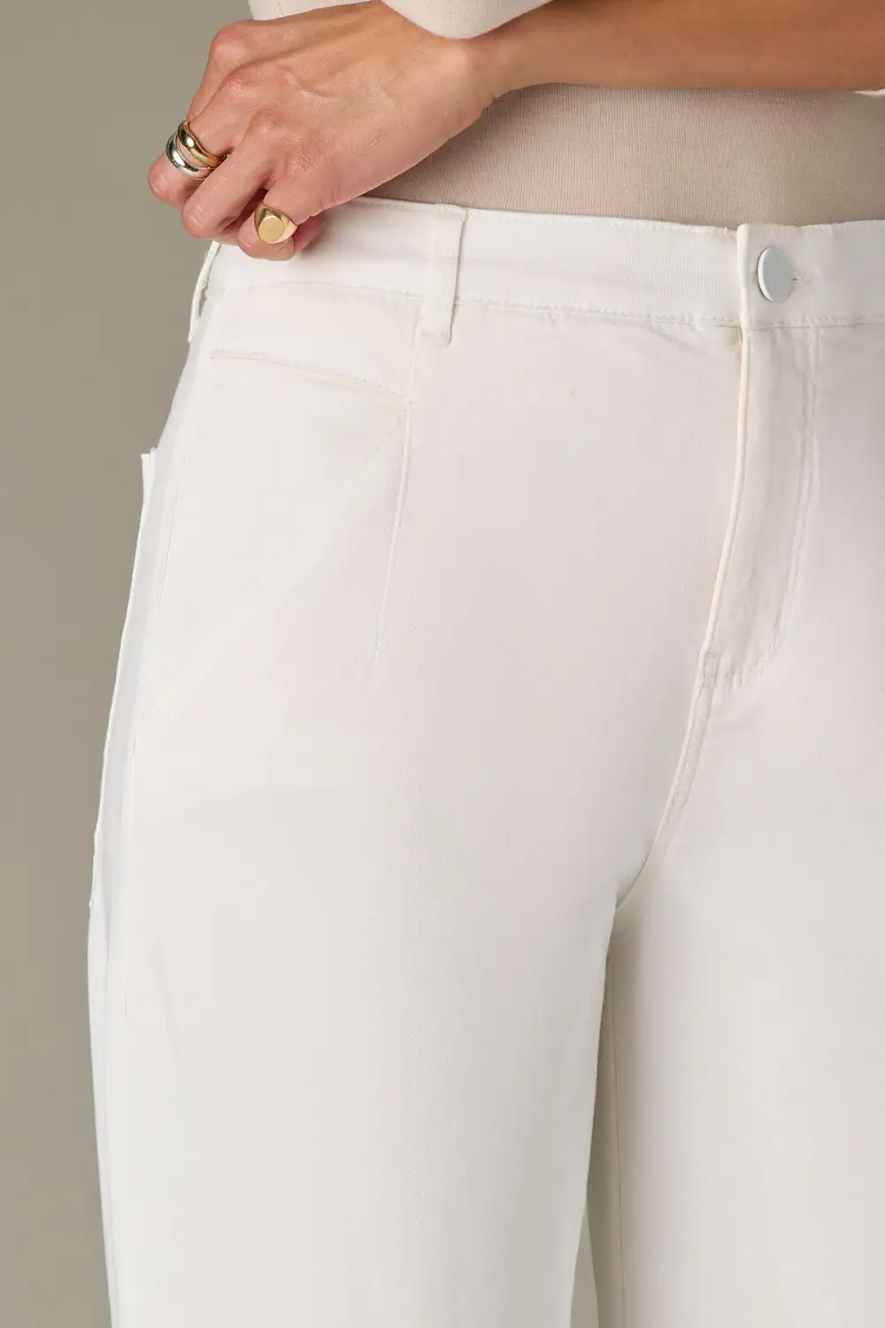 Petite V-Yoke Wide Leg Pants