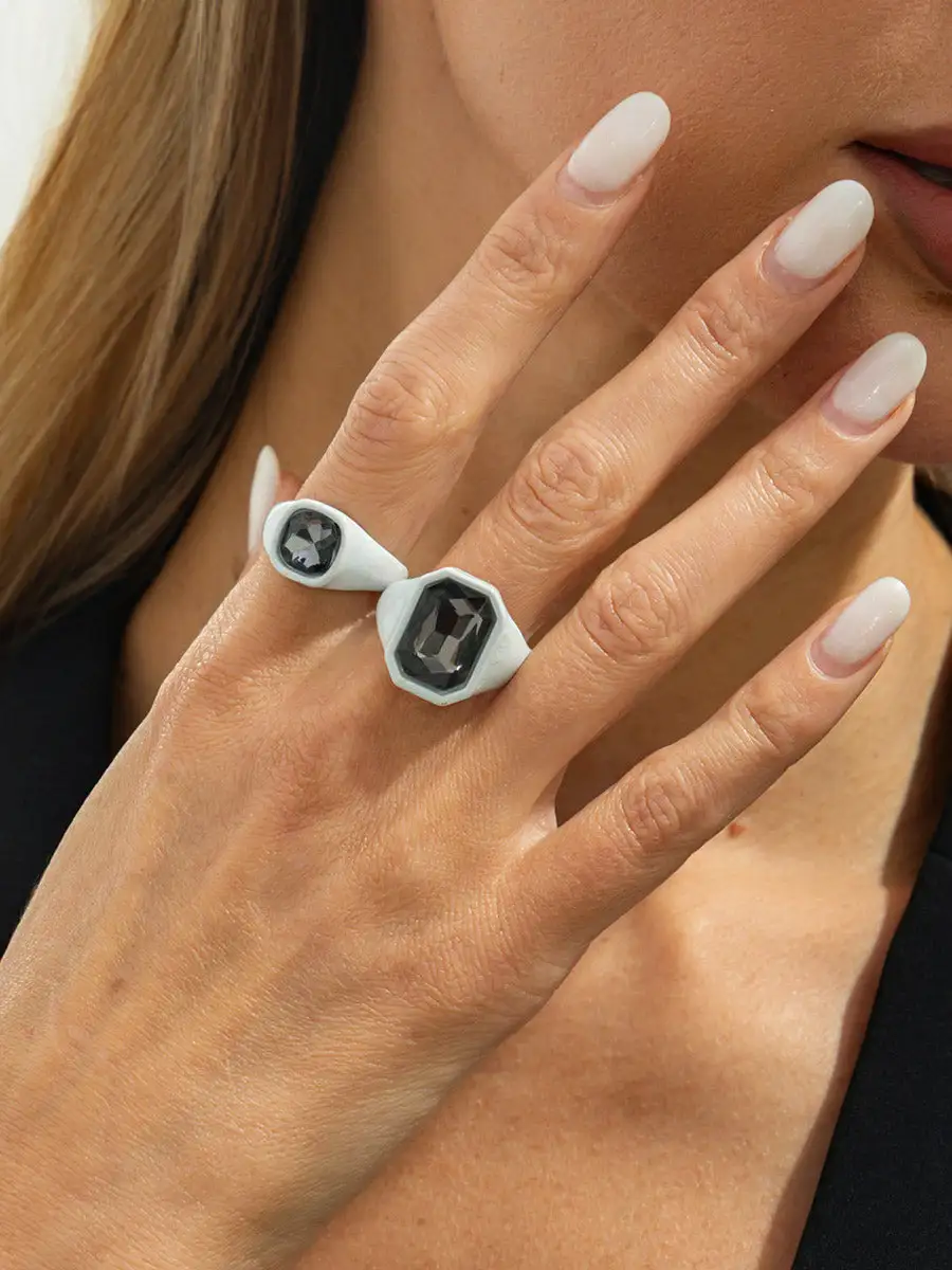 Geometric Rhinestone Alloy Rhinestone Ring