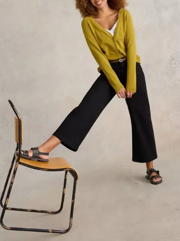 Cropped Wide Leg Jean In Pure Black