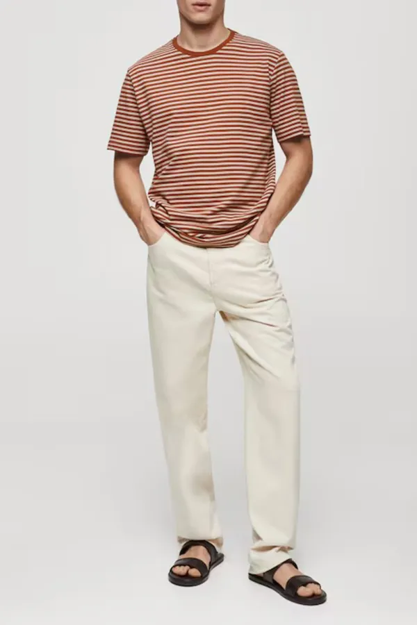 Striped Cotton Linen-Blend T-Shirt