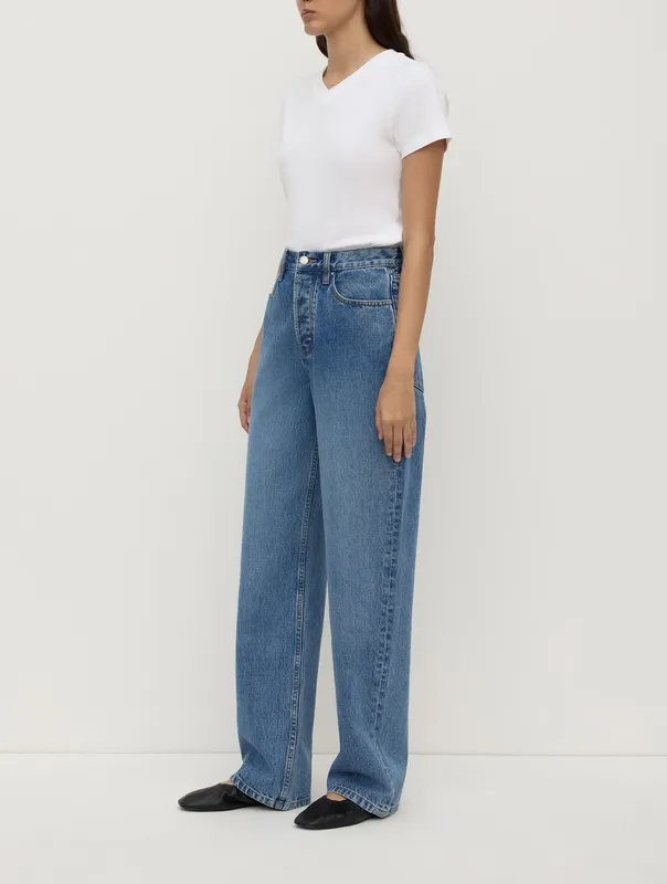 Classic Blue High-Rise Straight-Leg Jeans