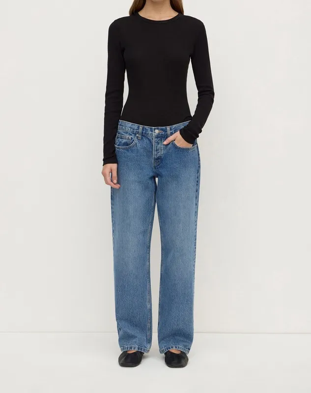 Classic Blue Low-Rise Relaxed Jeans