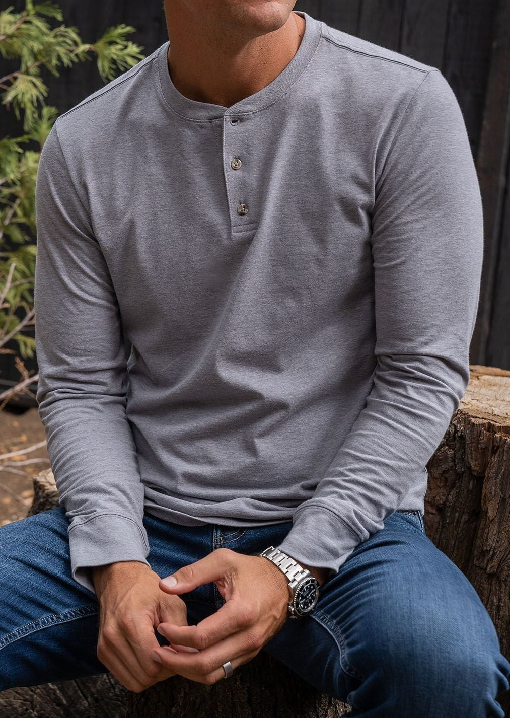 Basic Long Sleeve Henley 3-Pack