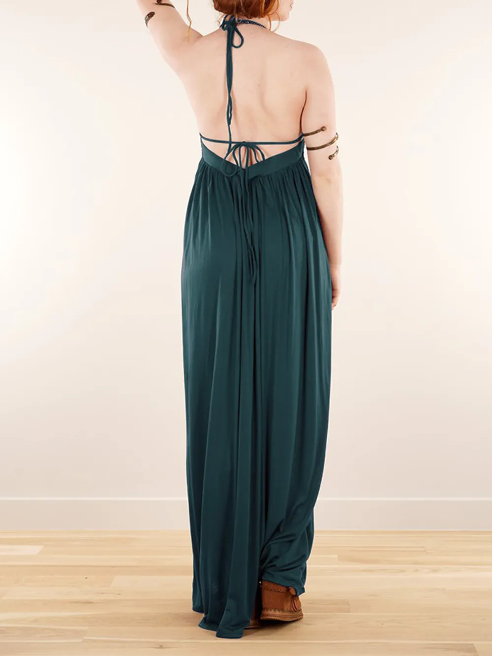 Strappy Bare Back Long Dress And Harem Pant Overalls