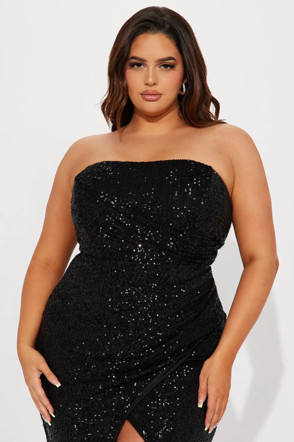 Zeta Sequin Midi Dress - Black