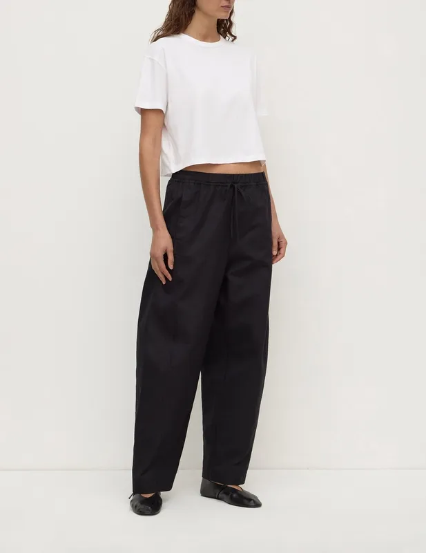 White Cropped Boxy Cotton Tee