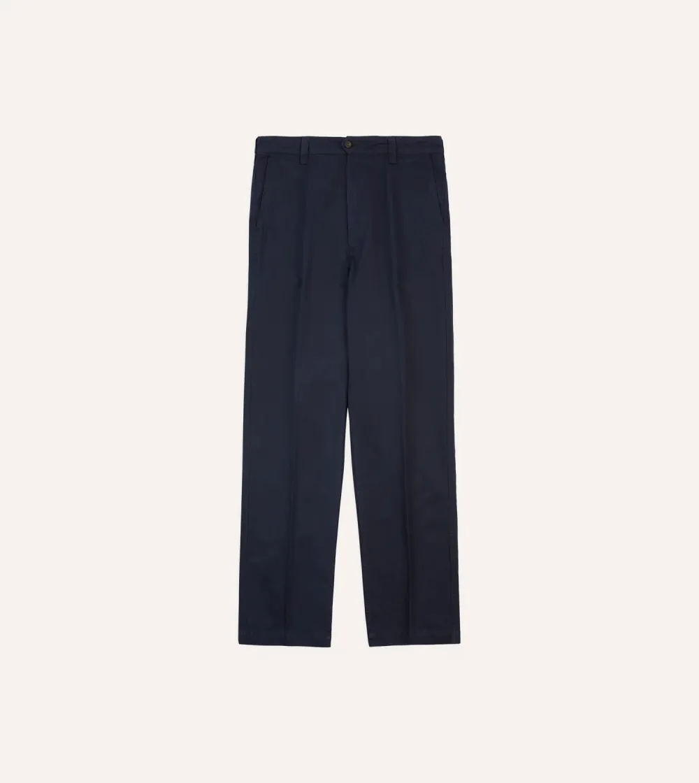 Daily Navy Cotton Flat Front Chino