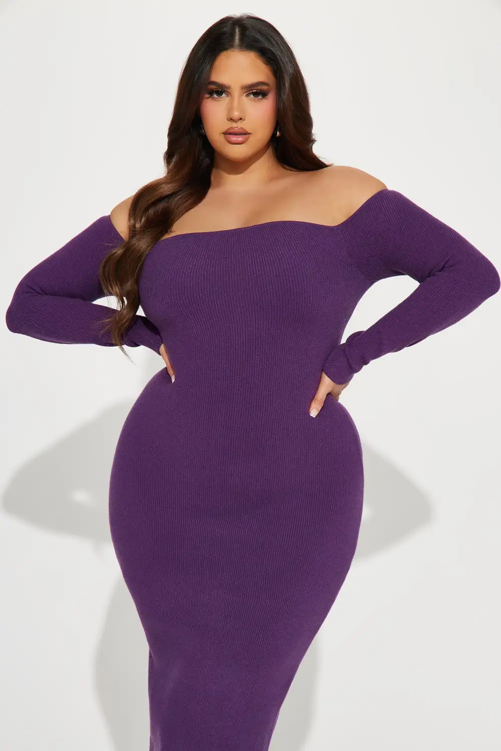 Regina Sweater Maxi Dress - Eggplant