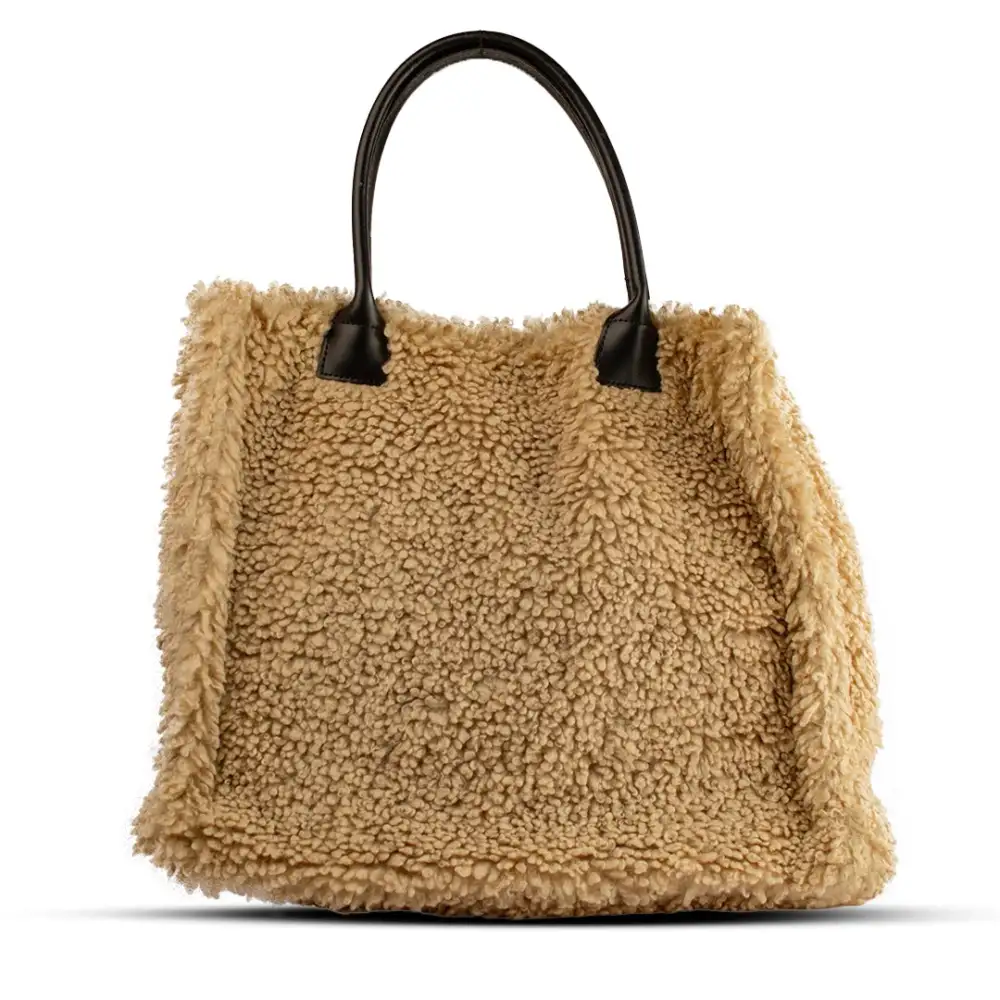 Polished Handheld Fur Handbag