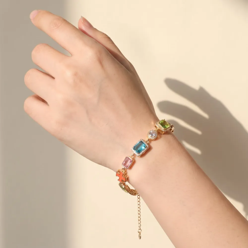 Rainbow Radiance Necklace & Bracelet Set